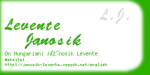 levente janosik business card